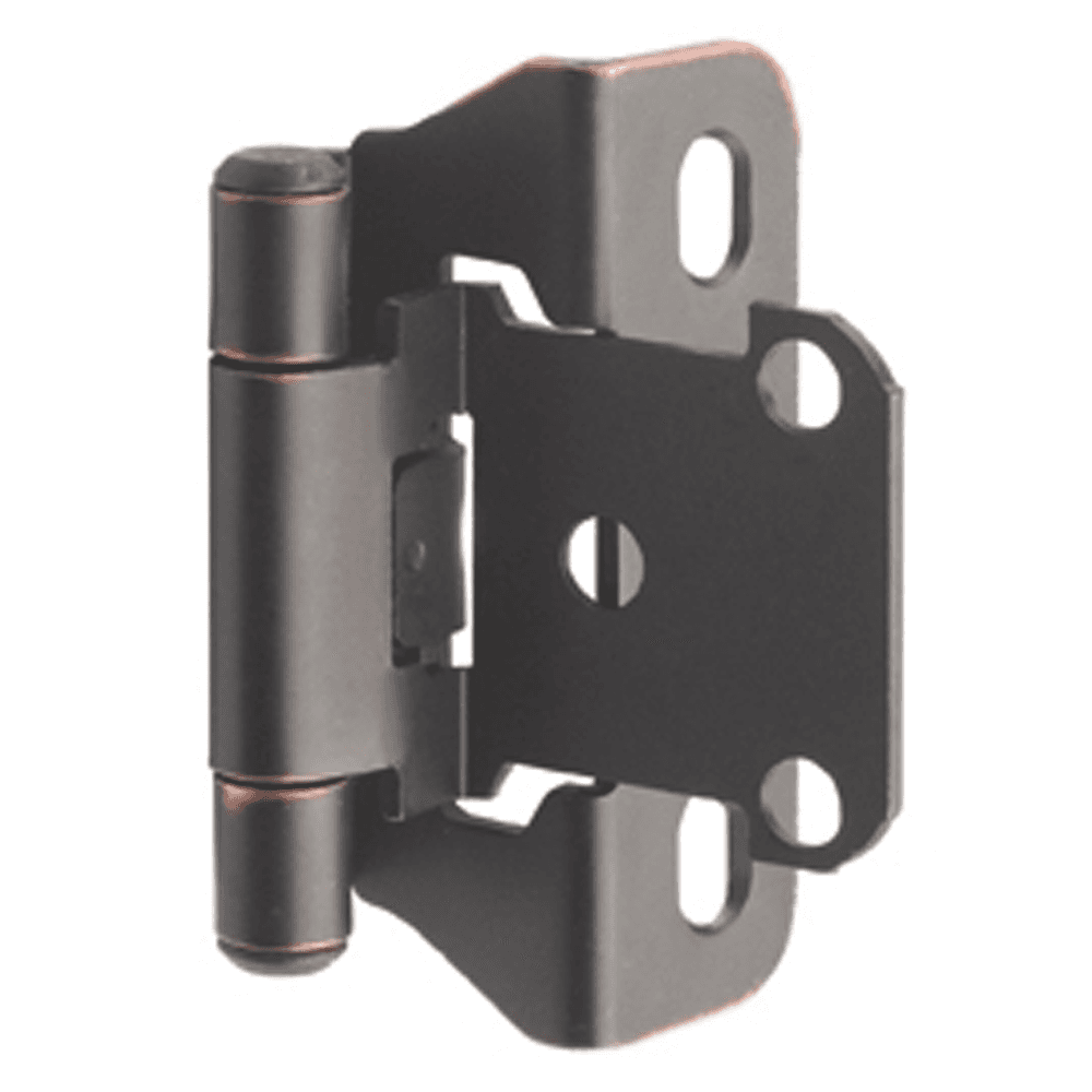 Partial Wrap-Around Face-Frame Hinge, Self-Closing, 1/4" Overlay, Oil-Rubbed Bronze - Main Image