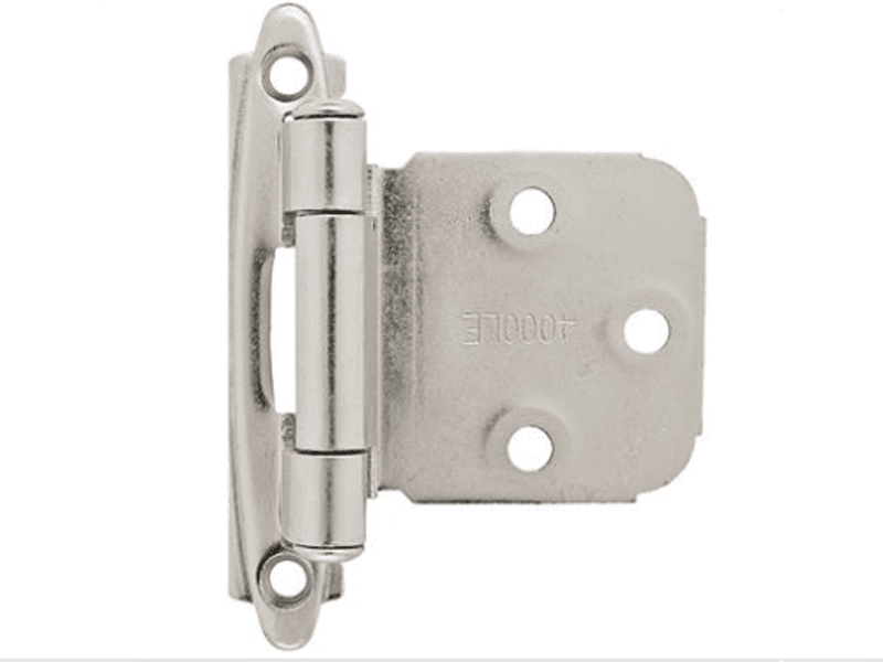 Variable Overlay Face Mount Hinge, Modern Design, Self-Closing, Polished Chrome - Main Image
