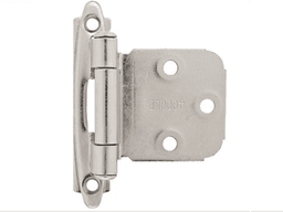 Variable Overlay Face Mount Hinge, Modern Design, Self-Closing, Polished Chrome - Main Image