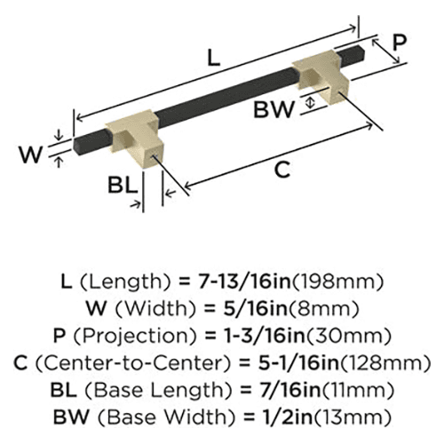 5-1/16" Urbanite Cabinet Pull, Golden Champagne/White Alt 2 - Image