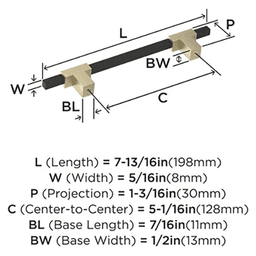 5-1/16" Urbanite Cabinet Pull, Golden Champagne/White Alt 2 - Image