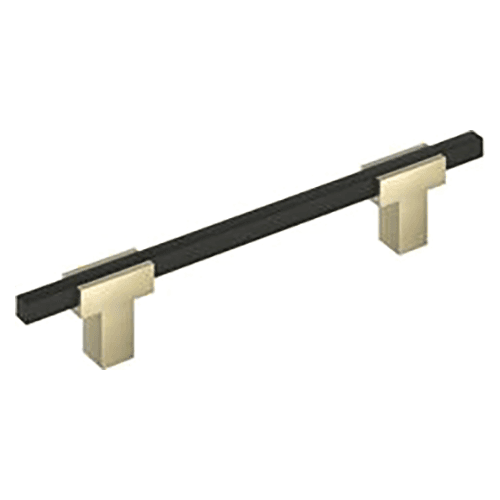 5-1/16" Urbanite Cabinet Pull, Golden Champagne/Matte Black Main - Image