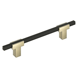 5-1/16" Urbanite Cabinet Pull, Golden Champagne/Matte Black Main - Image