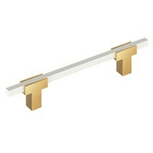 5-1/16" Urbanite Cabinet Pull, Polished Champagne Bronze/White Main - Image