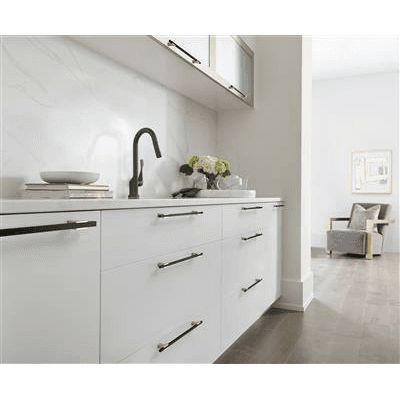 6-5/16" Urbanite Cabinet Pull, Polished Champagne Bronze/White Alt 3 - Image