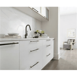 6-5/16" Urbanite Cabinet Pull, Polished Champagne Bronze/White Alt 3 - Image