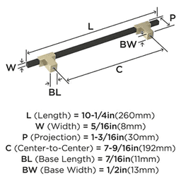 7-9/16" Urbanite Cabinet Pull, Champagne Bronze/Matte Black Alt 2 - Image