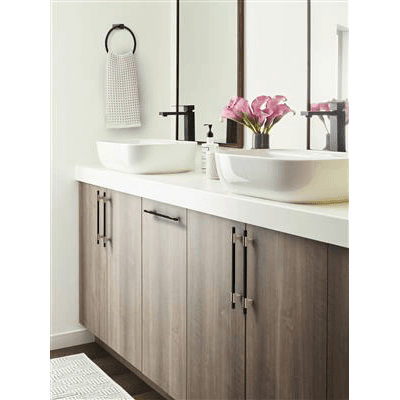 7-9/16" Urbanite Cabinet Pull, Champagne Bronze/Matte Black Alt 4 - Image
