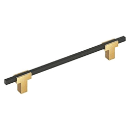 7-9/16" Urbanite Cabinet Pull, Champagne Bronze/Matte Black Main - Image