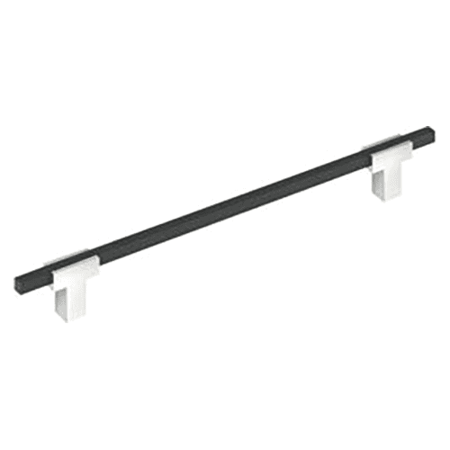 8-13/16" Urbanite Cabinet Pull, Polished Chrome/Matte Black Main - Image