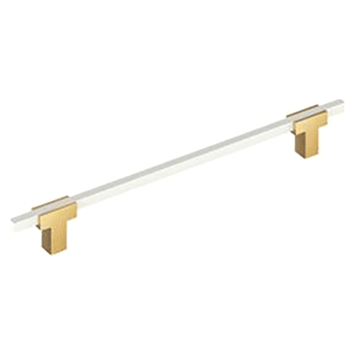 8-13/16" Urbanite Cabinet Pull, Polished Champagne Bronze/White Main - Image