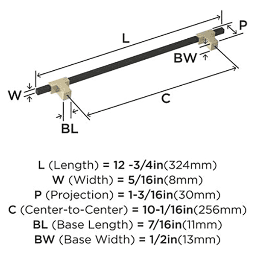 10-1/16" Urbanite Cabinet Pull, Golden Champagne/White Alt 2 - Image