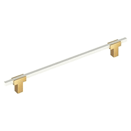 10-1/16" Urbanite Cabinet Pull, Polished Champagne Bronze/White Main - Image
