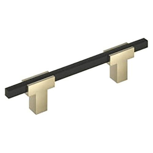 3-3/4" Urbanite Cabinet Pull, Golden Champagne/Matte Black Main - Image