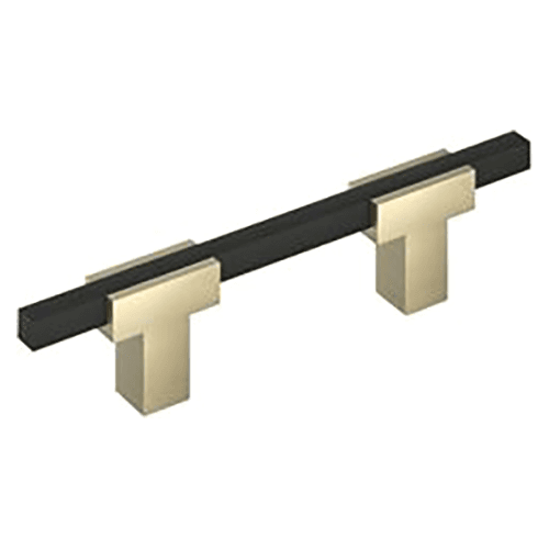 3" Urbanite Cabinet Pull, Golden Champagne/Matte Black Main - Image