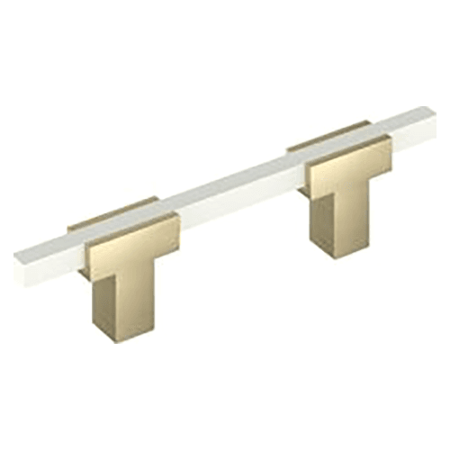 3" Urbanite Cabinet Pull, Golden Champagne/White Main - Image