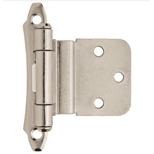 3/8" Inset Face Mount Hinge, Imperia Design, Self-Closing, Polished Chrome - Main Image