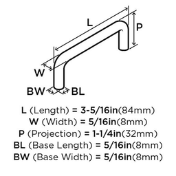 Bar Pull with #8-32 x 1" LGTH T.H. Machine Screw