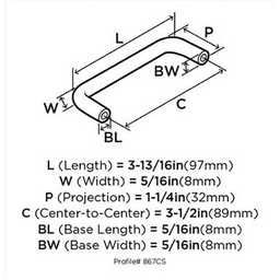3-1/2" Wire Pulls Cabinet Pull, Satin Nickel Alt 3 - Image