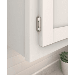 Double Demountable Hinge, Self-Closing, 1/2" Overlay, Satin Nickel - Beauty Shot