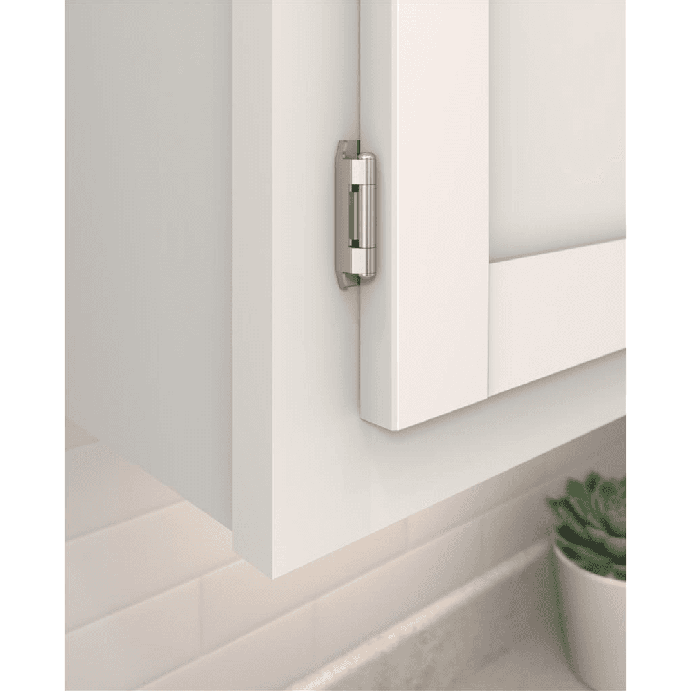Double Demountable Hinge, Self-Closing, 1/2" Overlay, Satin Nickel-Plated - Beauty Shot
