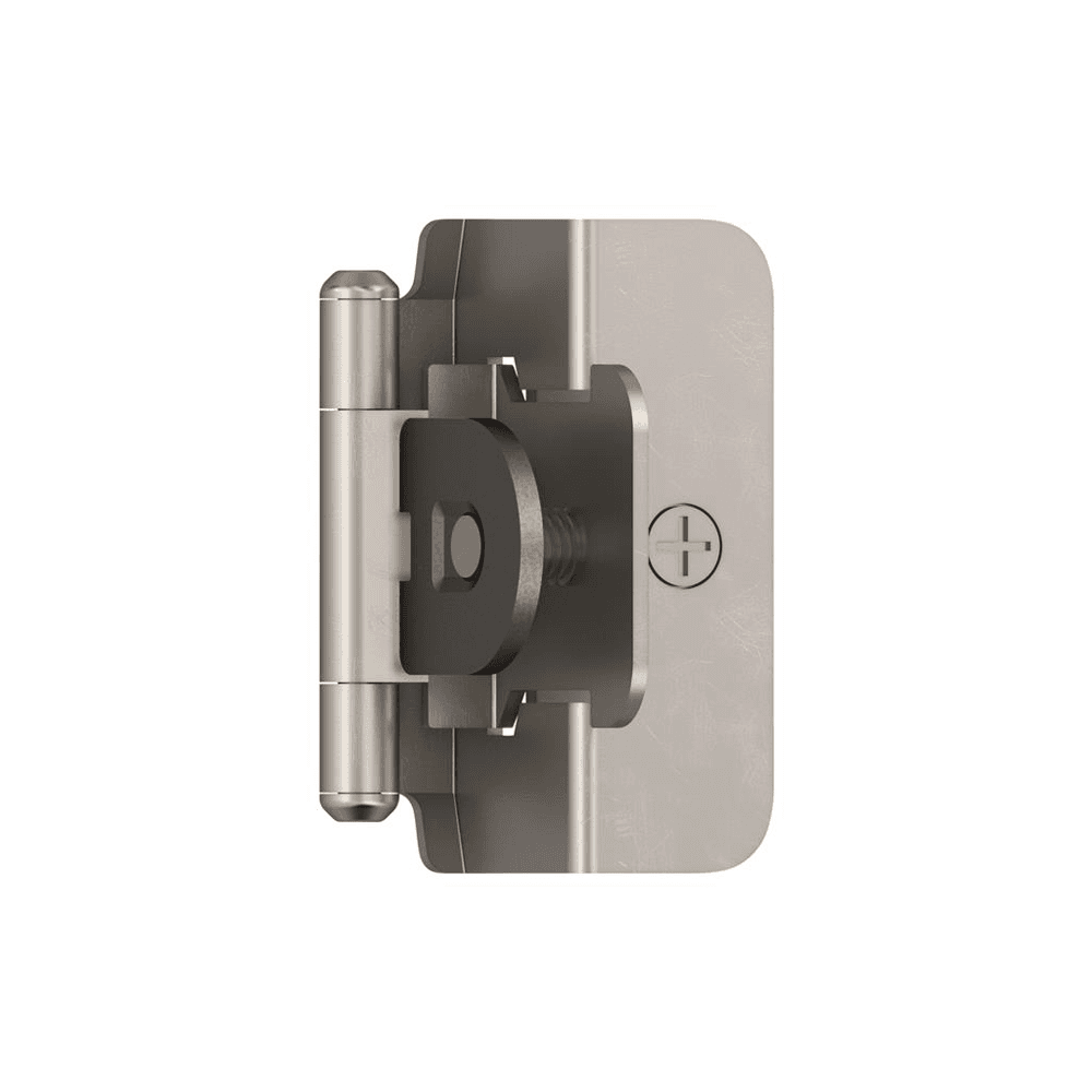 Double Demountable Hinge, Self-Closing, 1/2" Overlay, Satin Nickel-Plated - Main Image