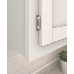 Single Demountable Hinge, Self-Closing, 1/2" Overlay, Satin Nickel - Beauty Shot