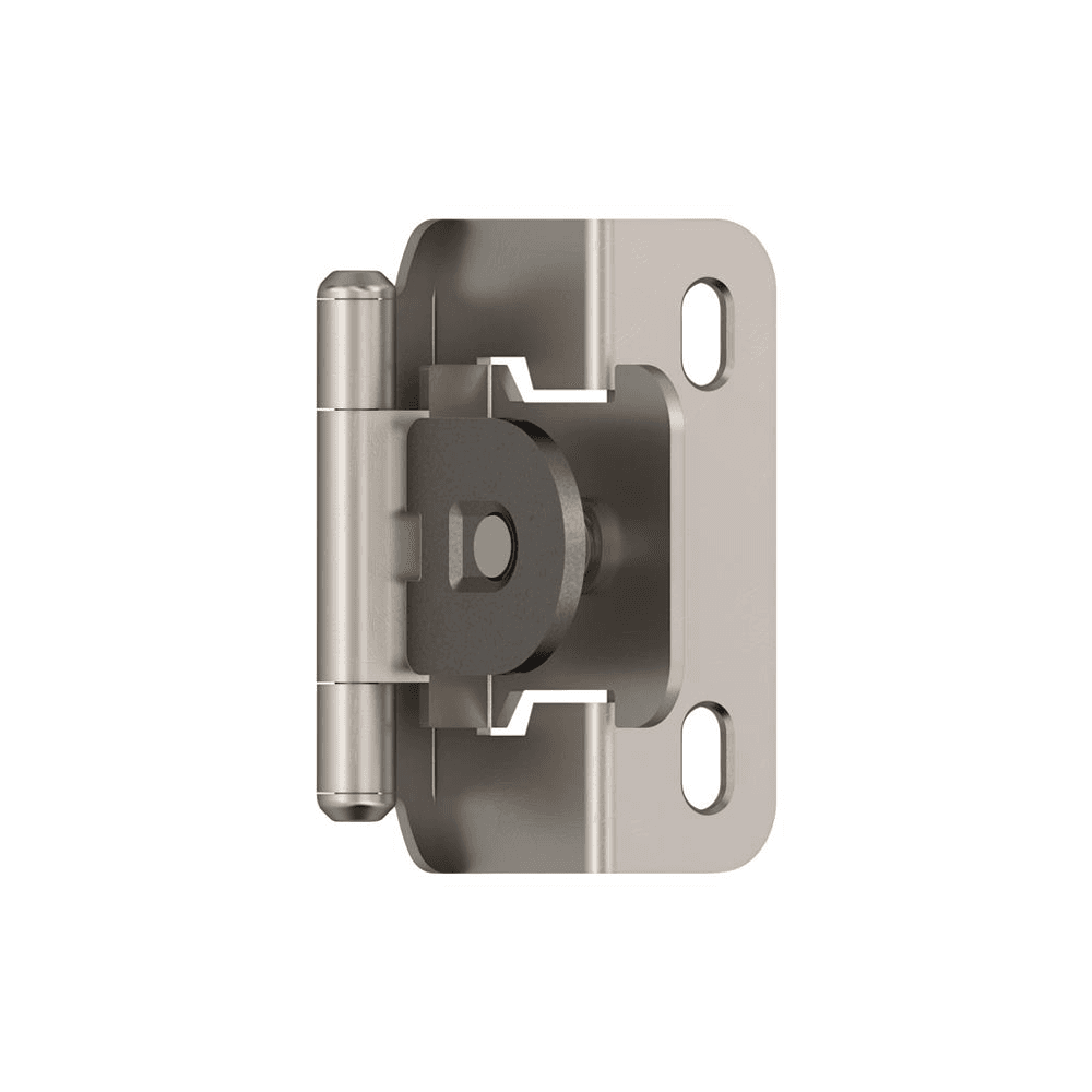 Single Demountable Hinge, Self-Closing, 1/2" Overlay, Satin Nickel - Main Image