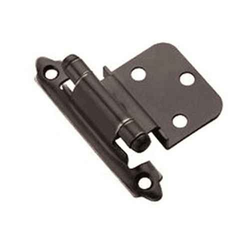 3/8" Inset Face Mount Hinge, Modern Design, Self-Closing, Oil-Rubbed Bronze - Main Image