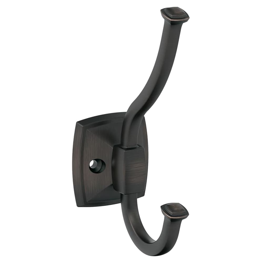 5-1/4&quot; x 5-1/4&quot; Kinsale Double Prong Decorative Wall Hook, Oil-Rubbed Bronze Main - Image