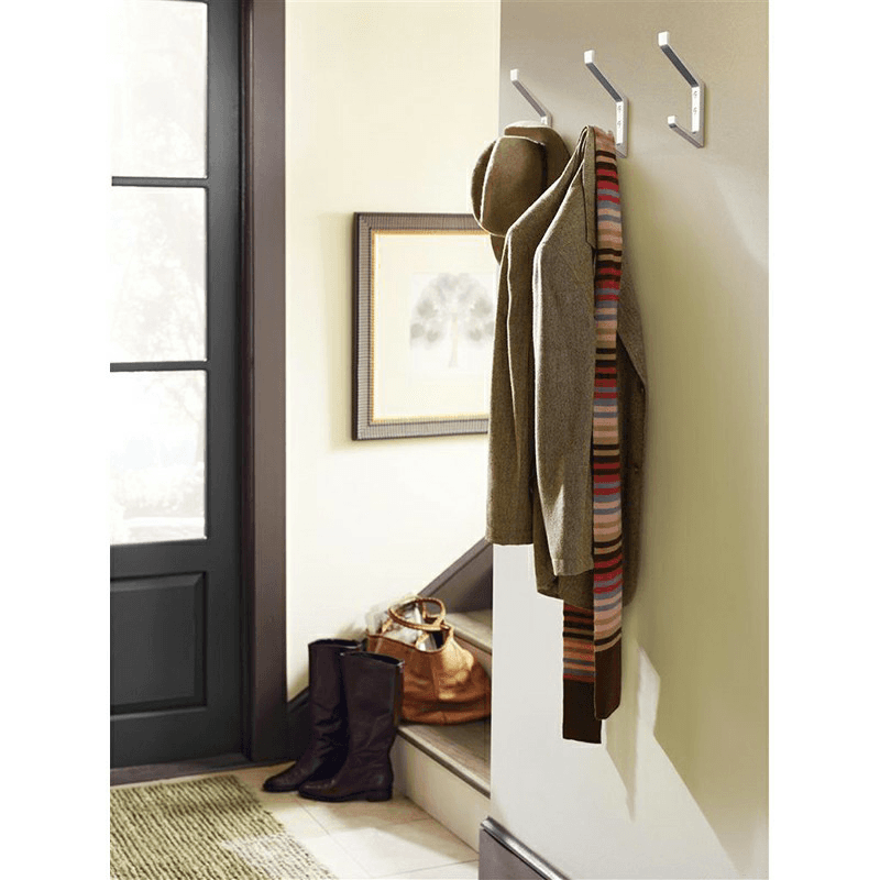 5-7/16&quot; x 5-7/16&quot; Emerge Double Prong Decorative Wall Hook, Matte Black Alt 3 - Image