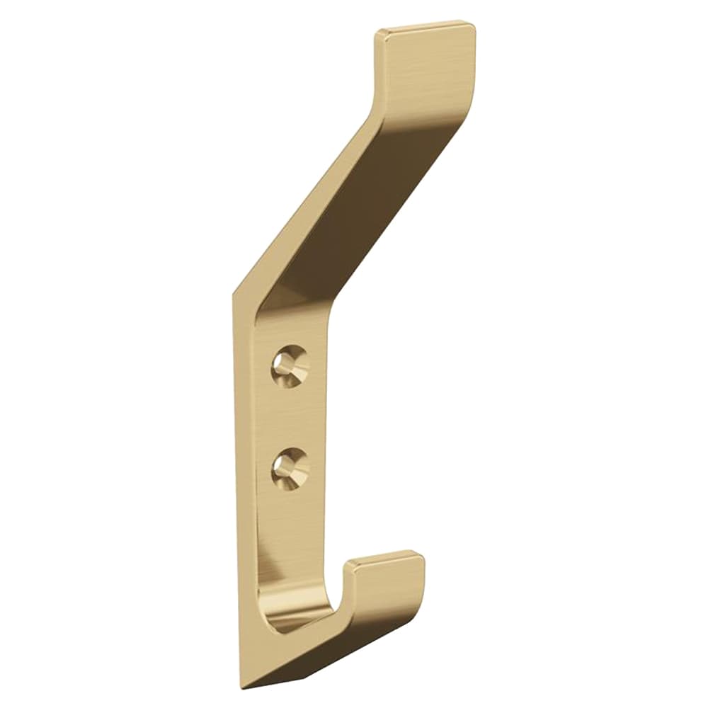 5-7/16&quot; x 5-7/16&quot; Emerge Double Prong Decorative Wall Hook, Champagne Bronze Main - Image