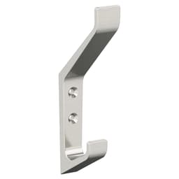 5-7/16&quot; x 5-7/16&quot; Emerge Double Prong Decorative Wall Hook, Satin Nickel Main - Image