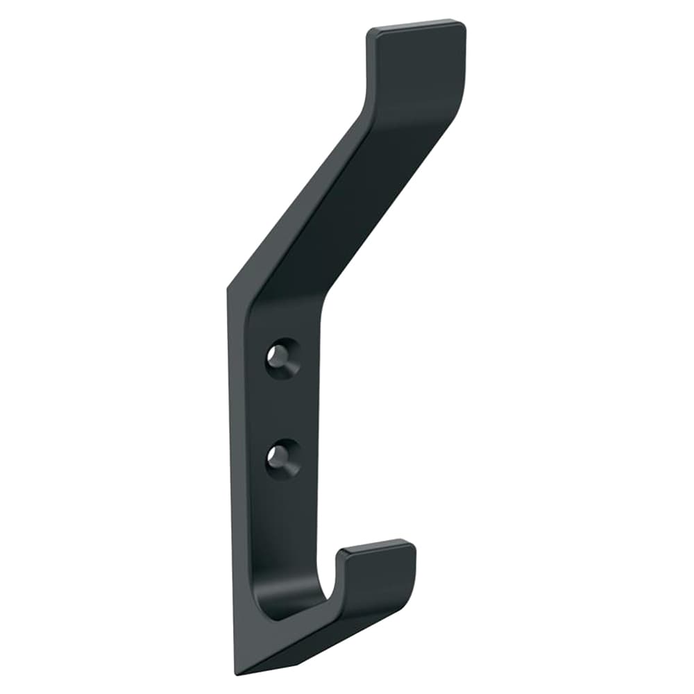 5-7/16&quot; x 5-7/16&quot; Emerge Double Prong Decorative Wall Hook, Matte Black Main - Image