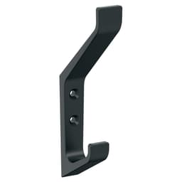 5-7/16&quot; x 5-7/16&quot; Emerge Double Prong Decorative Wall Hook, Matte Black Main - Image