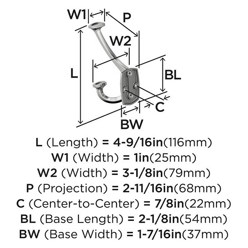 4-9/16&quot; x 4-9/16&quot; Vicinity Triple Prong Decorative Wall Hook, Satin Nickel Alt 4 - Image