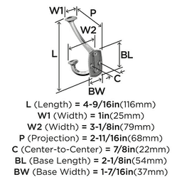 4-9/16&quot; x 4-9/16&quot; Vicinity Triple Prong Decorative Wall Hook, Satin Nickel Alt 4 - Image