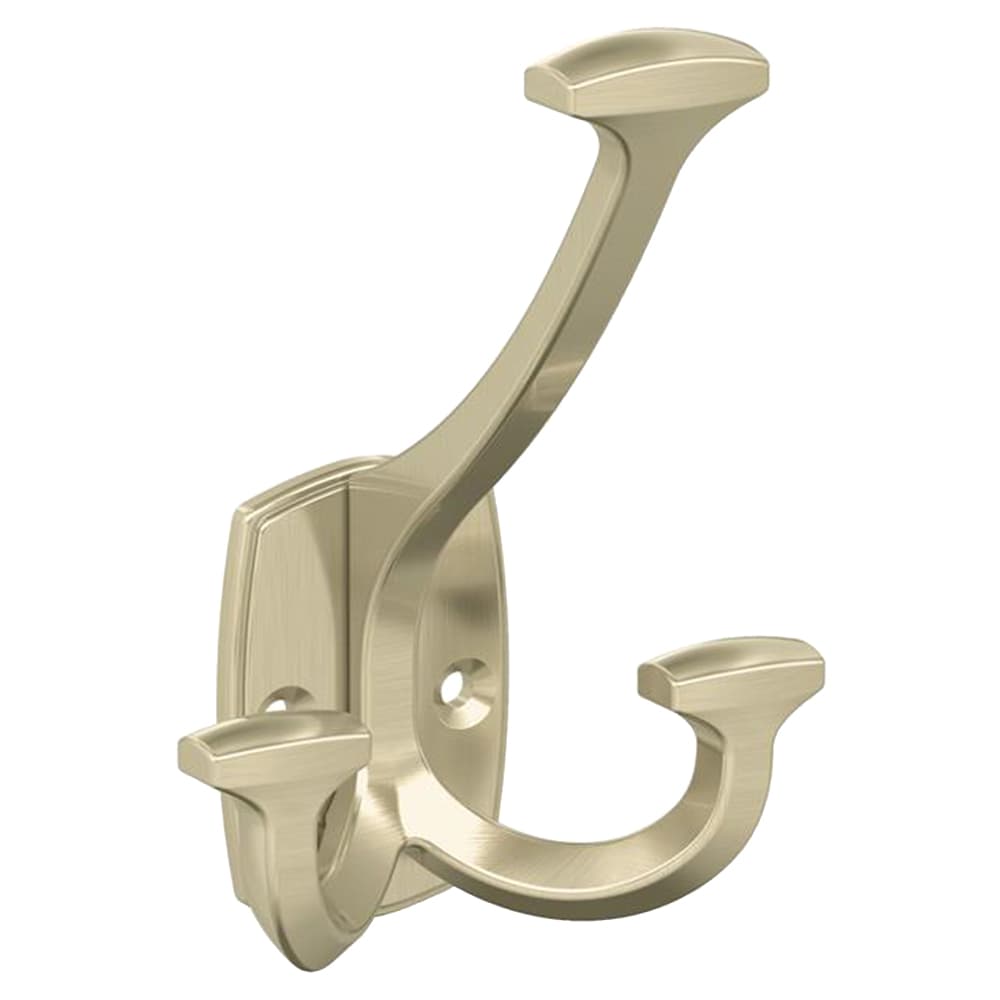 4-9/16&quot; x 4-9/16&quot; Vicinity Triple Prong Decorative Wall Hook, Golden Champagne Main - Image