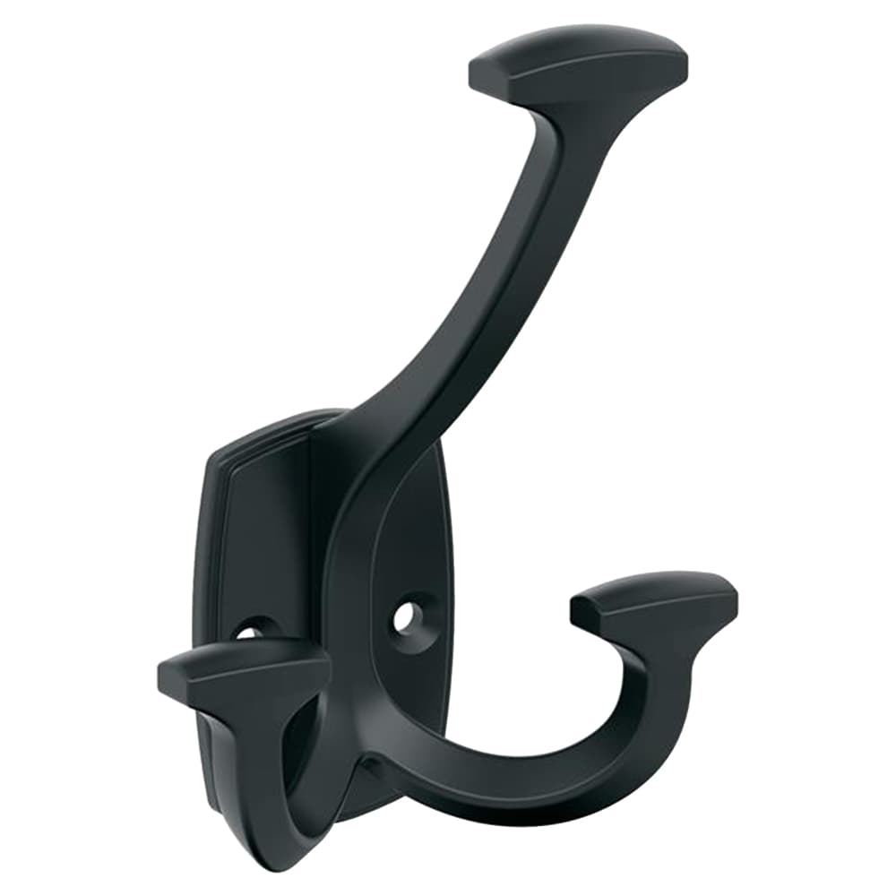 4-9/16&quot; x 4-9/16&quot; Vicinity Triple Prong Decorative Wall Hook, Matte Black Main - Image