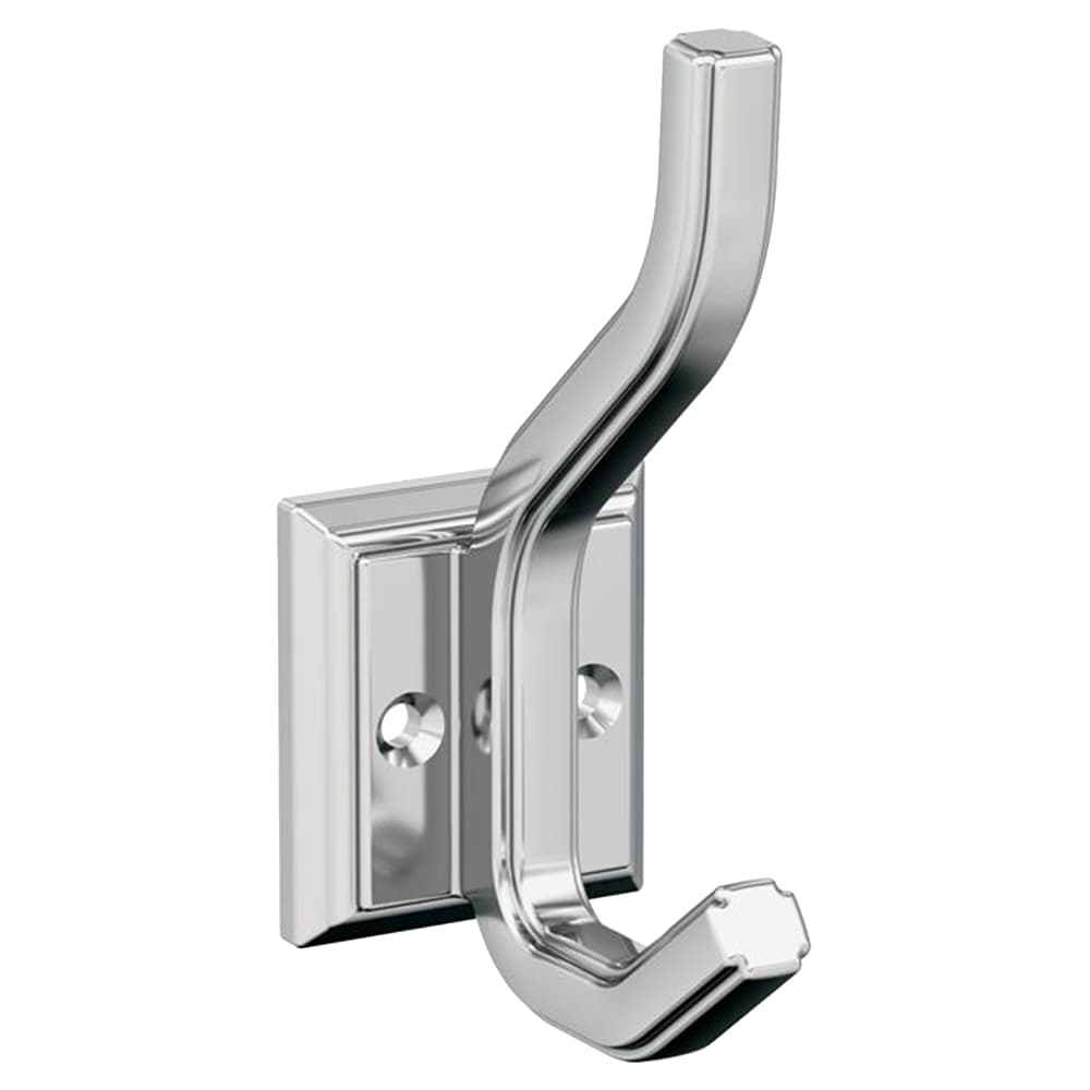 4-1/2&quot; x 4-1/2&quot; Aliso Double Prong Decorative Wall Hook, Satin Nickel Alt 1 - Image