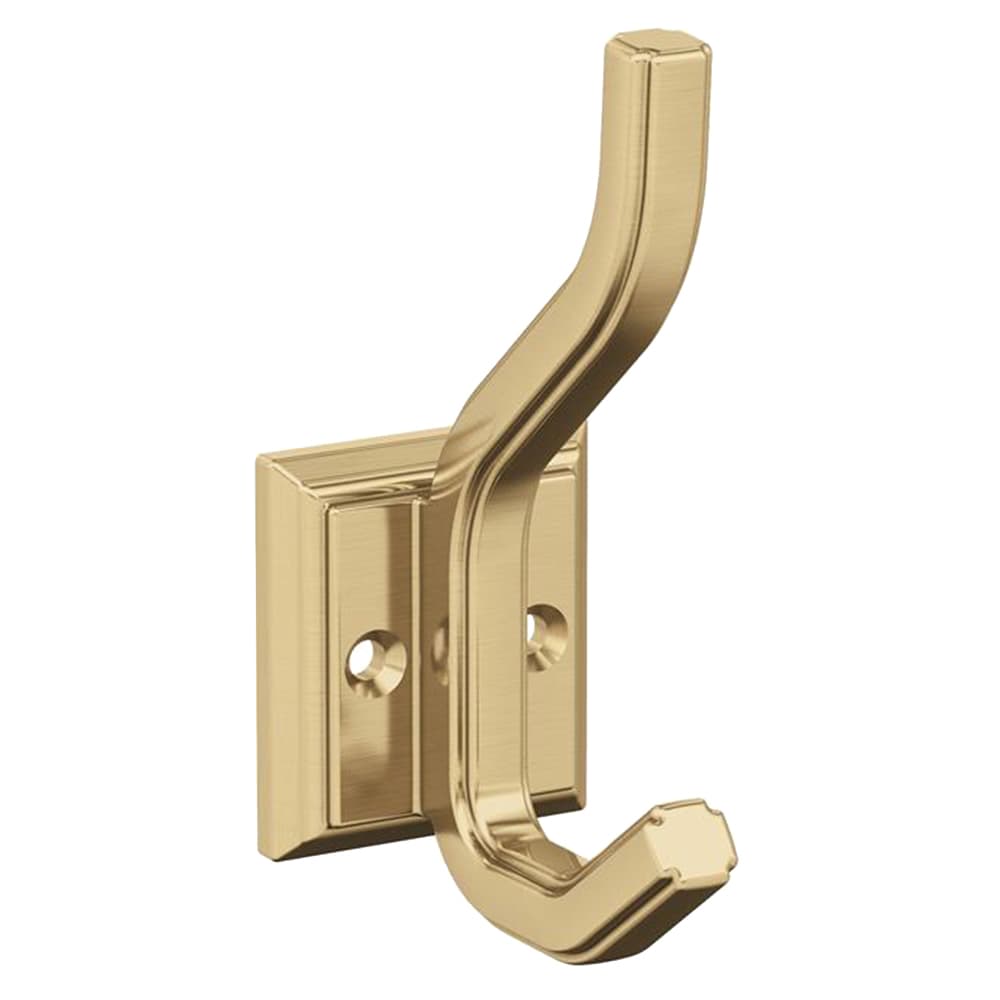 4-1/2&quot; x 4-1/2&quot; Aliso Double Prong Decorative Wall Hook, Champagne Bronze Main - Image