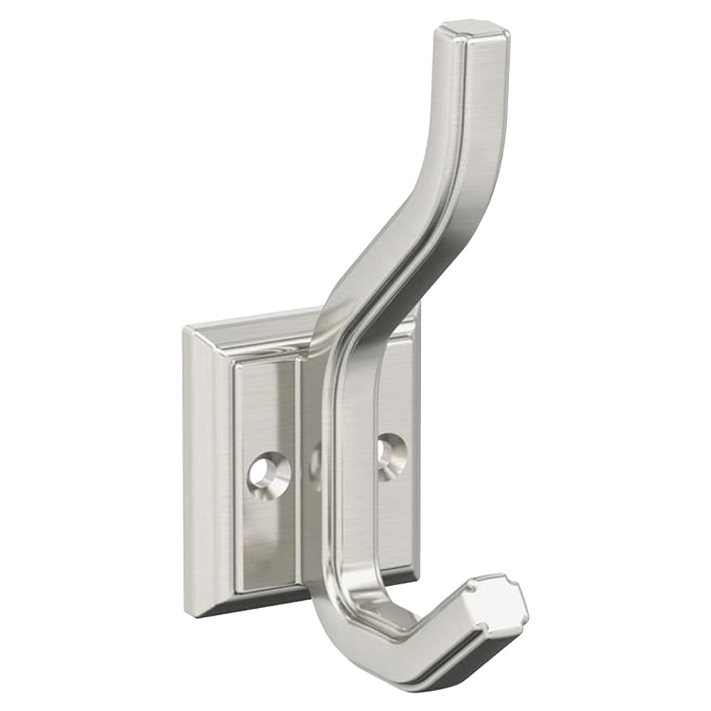 4-1/2&quot; x 4-1/2&quot; Aliso Double Prong Decorative Wall Hook, Satin Nickel Main - Image