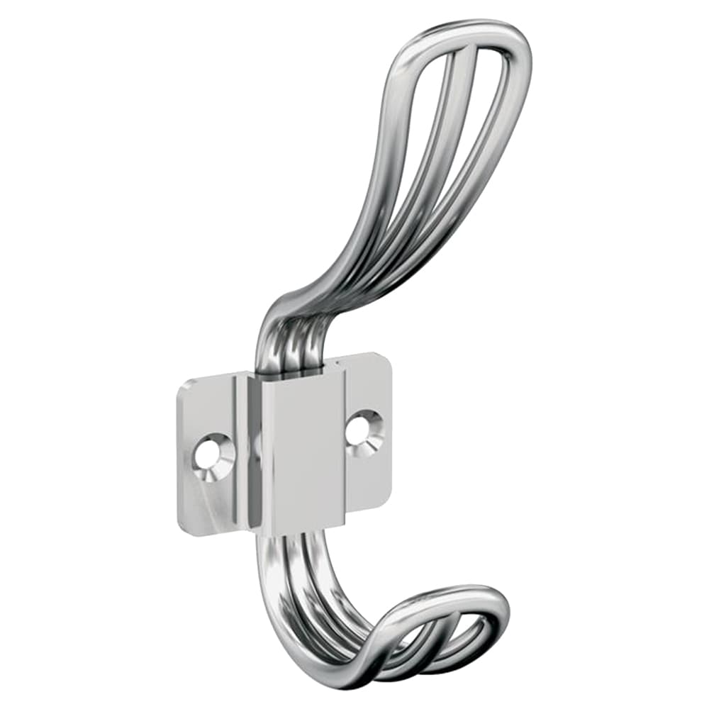 4-11/16&quot; x 4-11/16&quot; Vinland Double Prong Decorative Wall Hook, Champagne Bronze Alt 1 - Image