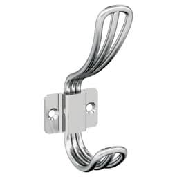 4-11/16&quot; x 4-11/16&quot; Vinland Double Prong Decorative Wall Hook, Champagne Bronze Alt 1 - Image