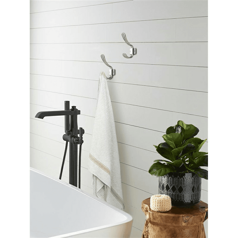 4-11/16&quot; x 4-11/16&quot; Vinland Double Prong Decorative Wall Hook, Champagne Bronze Alt 2 - Image
