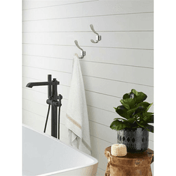 4-11/16&quot; x 4-11/16&quot; Vinland Double Prong Decorative Wall Hook, Champagne Bronze Alt 2 - Image