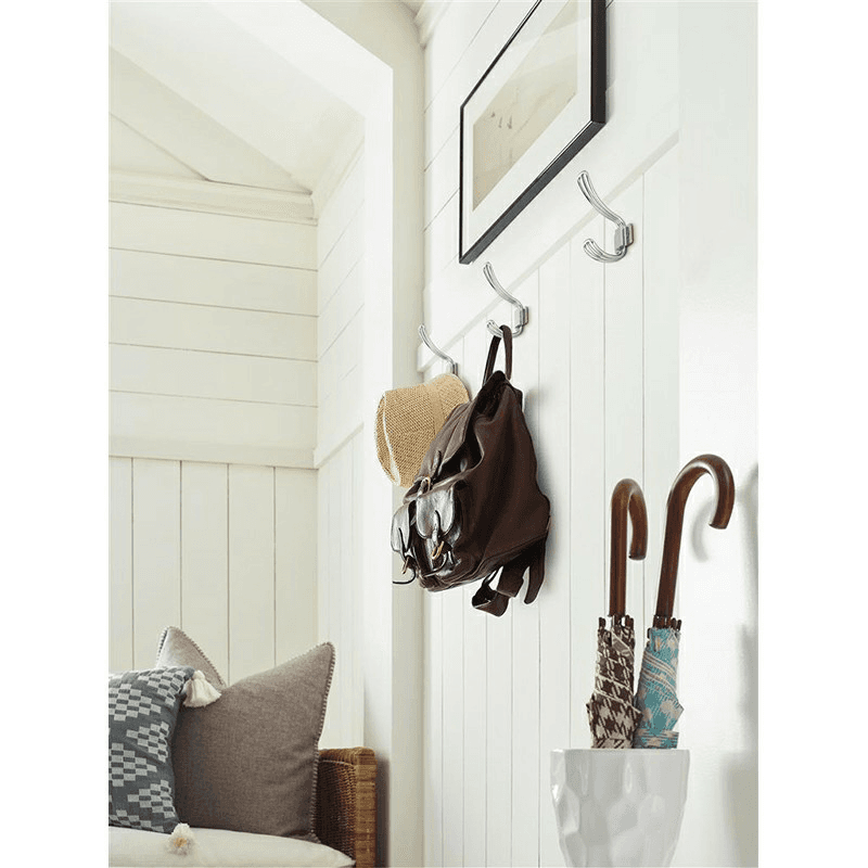 4-11/16&quot; x 4-11/16&quot; Vinland Double Prong Decorative Wall Hook, Champagne Bronze Alt 3 - Image