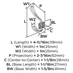 4-11/16&quot; x 4-11/16&quot; Vinland Double Prong Decorative Wall Hook, Satin Nickel Alt 4 - Image