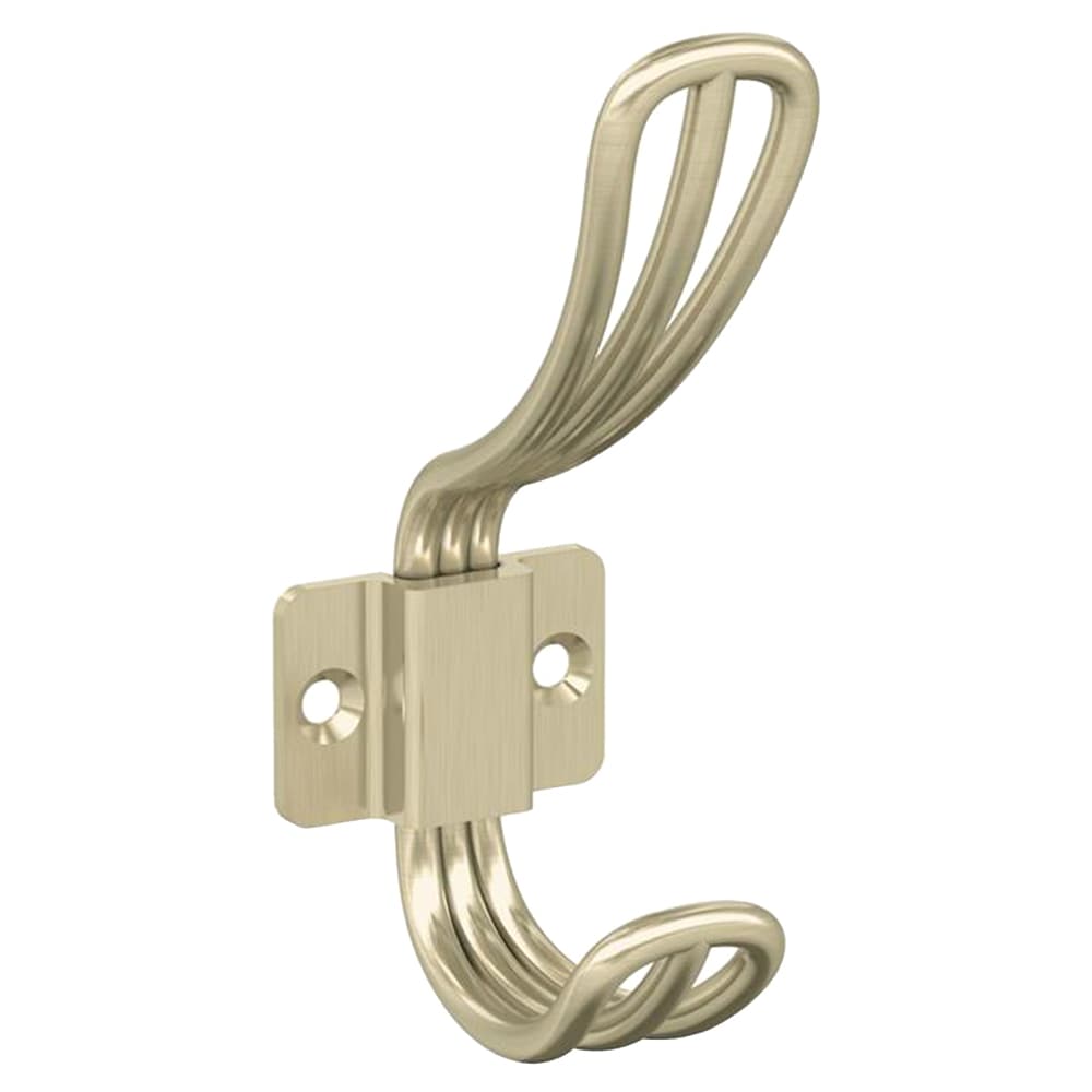 4-11/16&quot; x 4-11/16&quot; Vinland Double Prong Decorative Wall Hook, Golden Champagne Main - Image