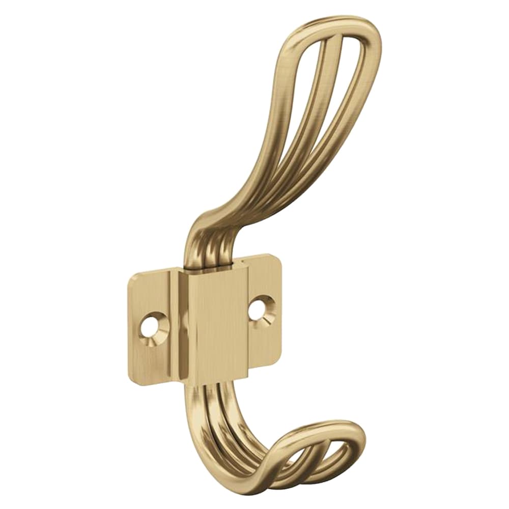 4-11/16&quot; x 4-11/16&quot; Vinland Double Prong Decorative Wall Hook, Champagne Bronze Main - Image